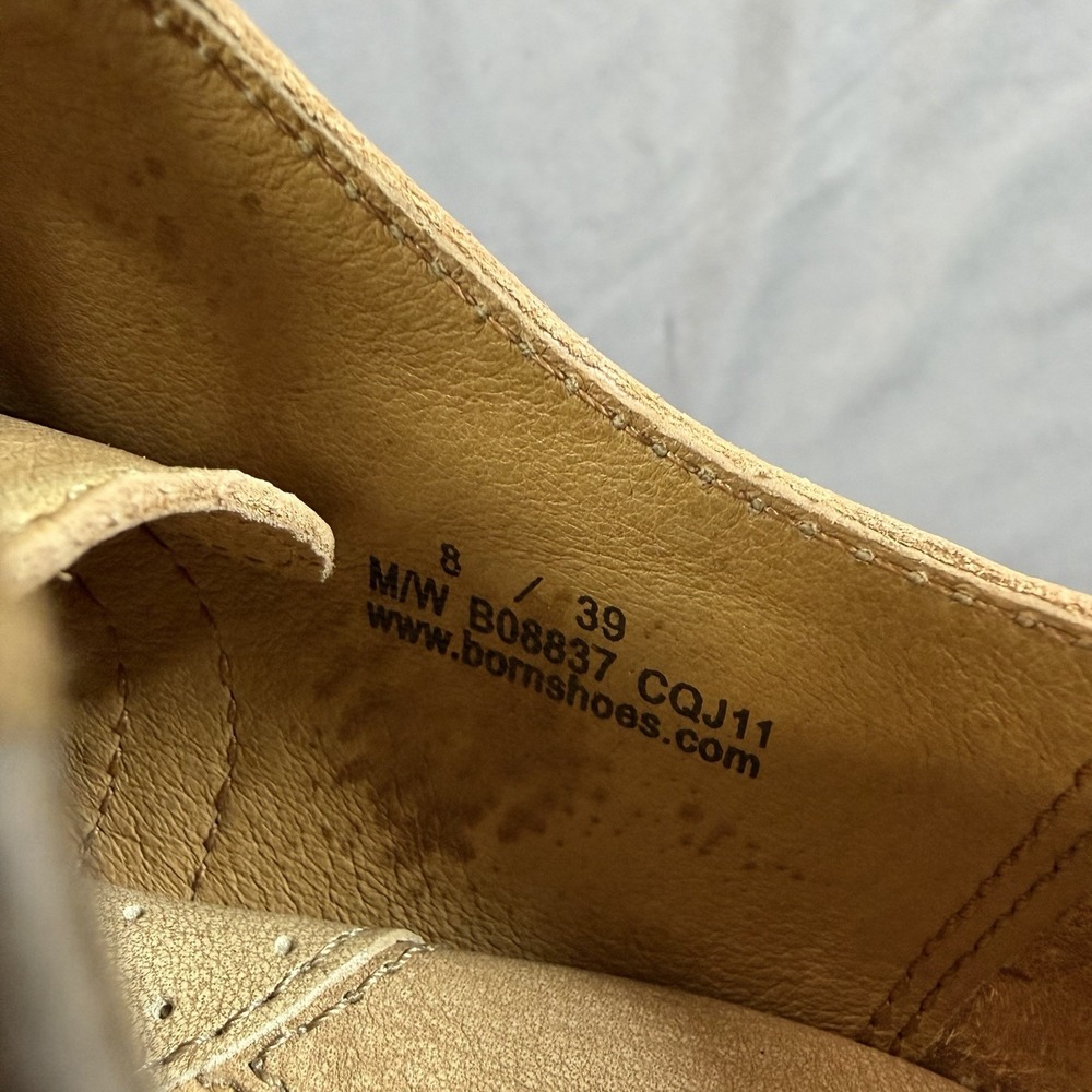 Born "Arletta"  Leather Women's Oxford Tan Size 8 Lace Up Cap Toe - Picture 7 of 8